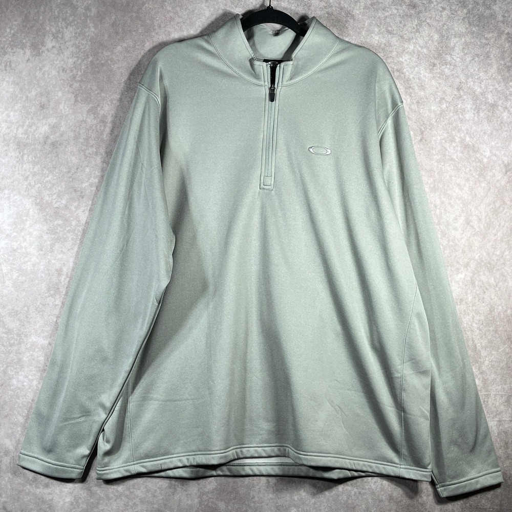Oakley Pullover Mens 2XL Gray Quarter Zip Outdoor Athleisure Performance Golf